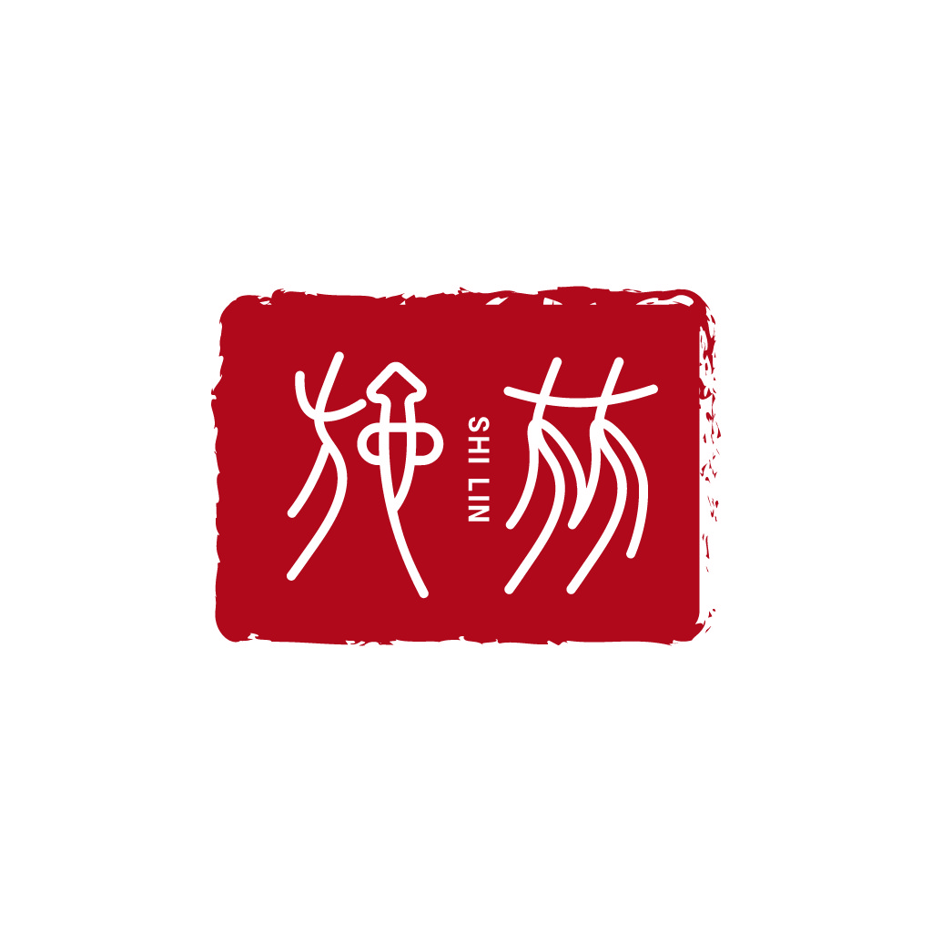 红色印章风格的logo设计