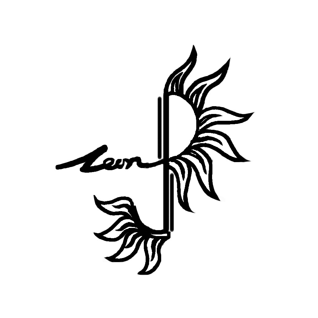 太阳与签名结合的创意logo设计