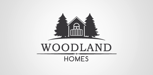 简约自然风木屋logo设计