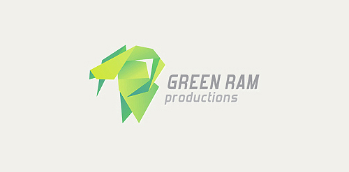 绿色公羊logo设计:几何艺术与自然灵感