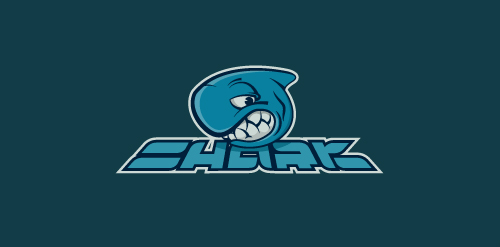 鲨鱼主题的运动队logo设计