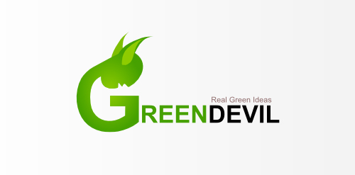 绿色恶魔logo设计：创意环保标识