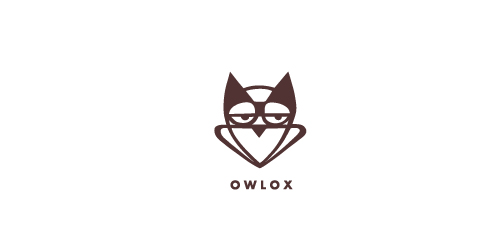 猫头鹰主题的简约logo设计