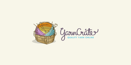 YarnCrate logo设计:创意编织艺术