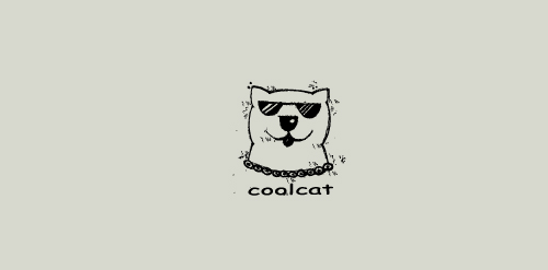 酷猫logo设计:简约风动物形象