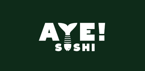 Aye Sushi Logo设计:创意日式餐厅标志