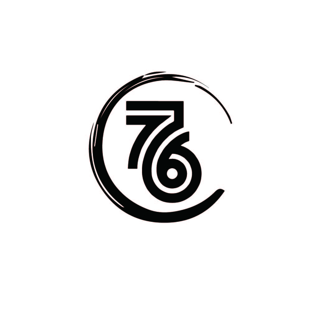简洁数字76圆形logo设计