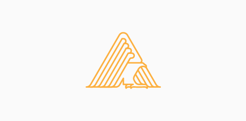 简洁线条A字母logo设计