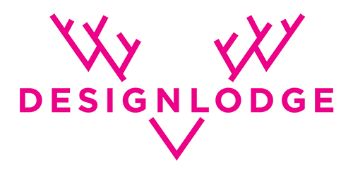 粉红色简约风格的Design Lodge Logo设计