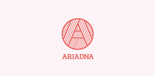 简约几何风格Ariadna logo设计