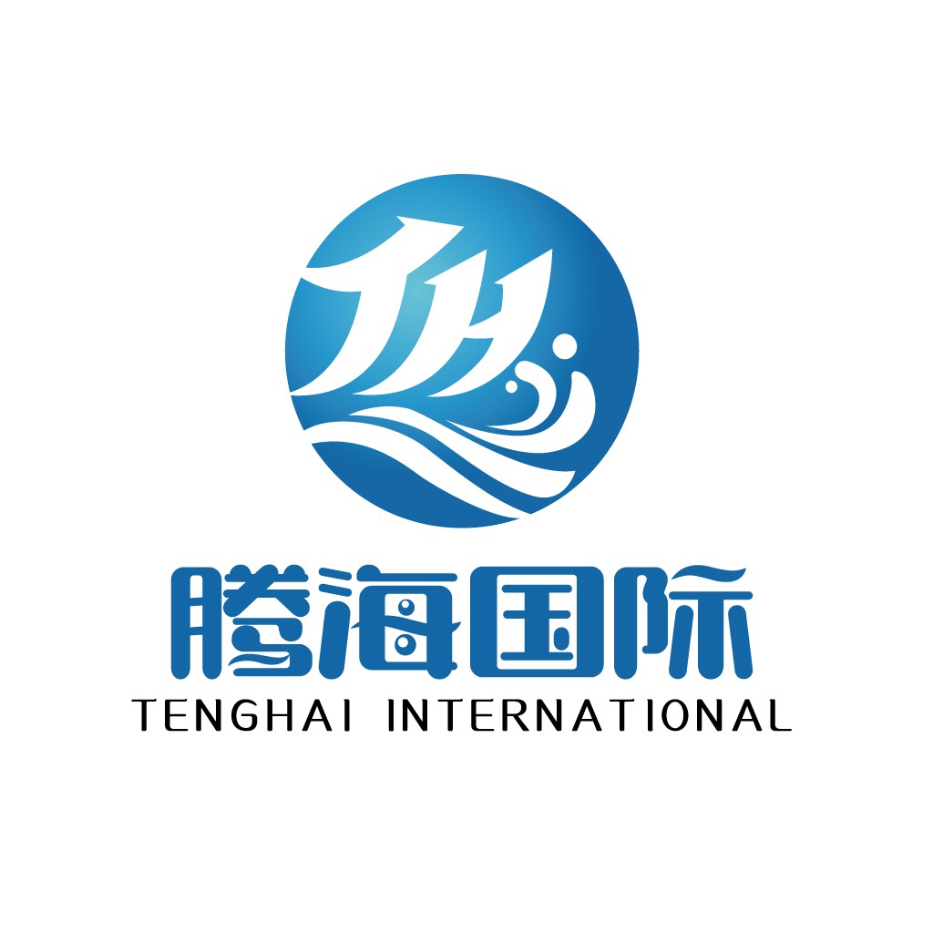 蓝色波浪国际公司logo设计