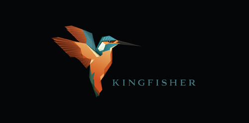 极简风格的KINGFISHER logo设计