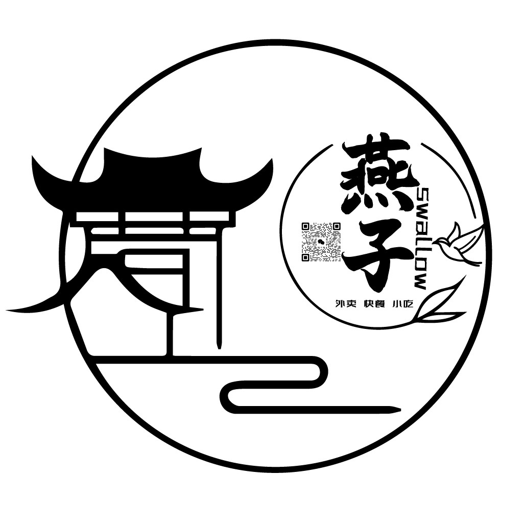 燕子logo设计：中式建筑与燕子的完美结合