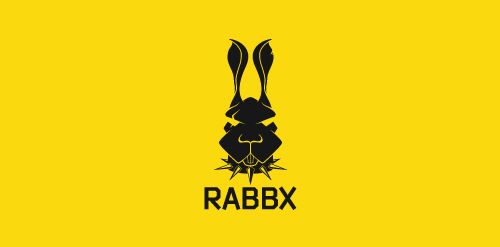 RABBX logo设计：简约兔子头像标志