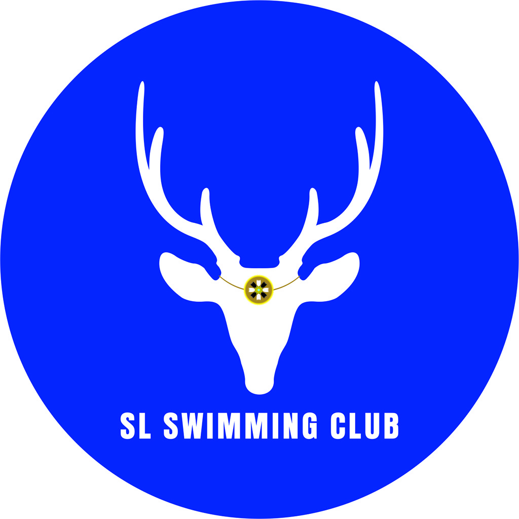 鹿角图案的游泳俱乐部logo设计