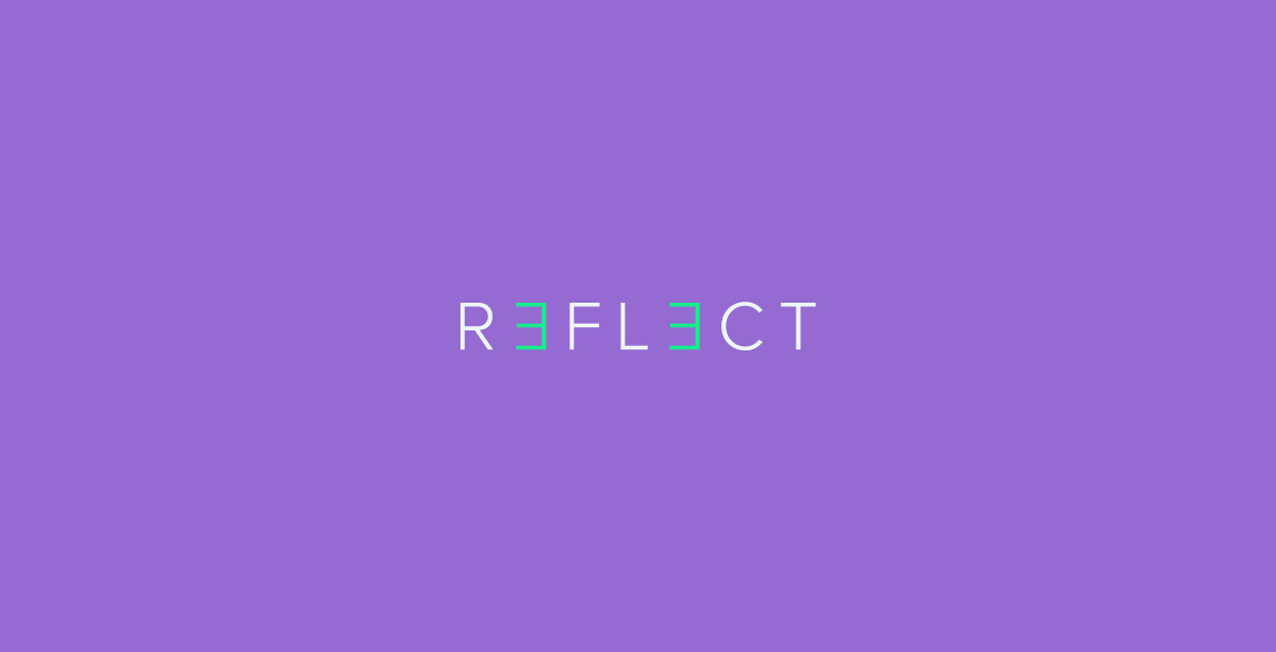 紫色背景简约风格R3FLECTCT logo设计