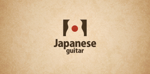 简约日本风吉他logo设计