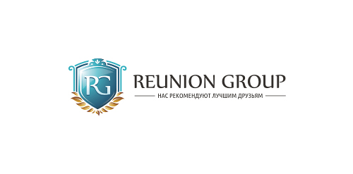 优雅盾牌徽章设计:Reunion Group Logo