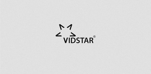VIDSTAR logo设计:简洁星形品牌标识
