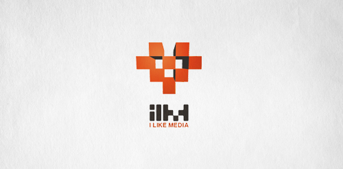 媒体品牌logo设计:简洁几何图形