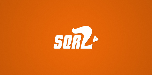 SQR2 logo设计:简洁现代的橙色品牌标识