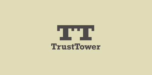 TrustTower logo设计:简约信任标志