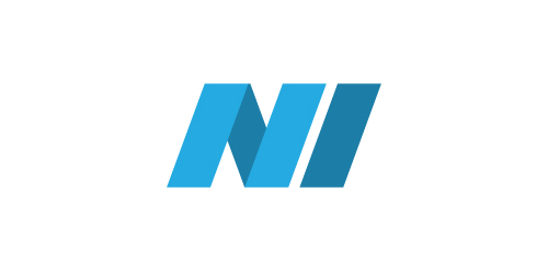 现代简洁的蓝色渐变N形logo设计