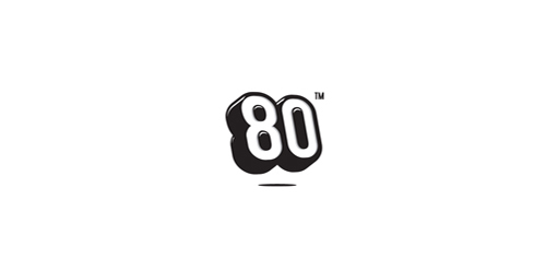 简约数字80 logo设计