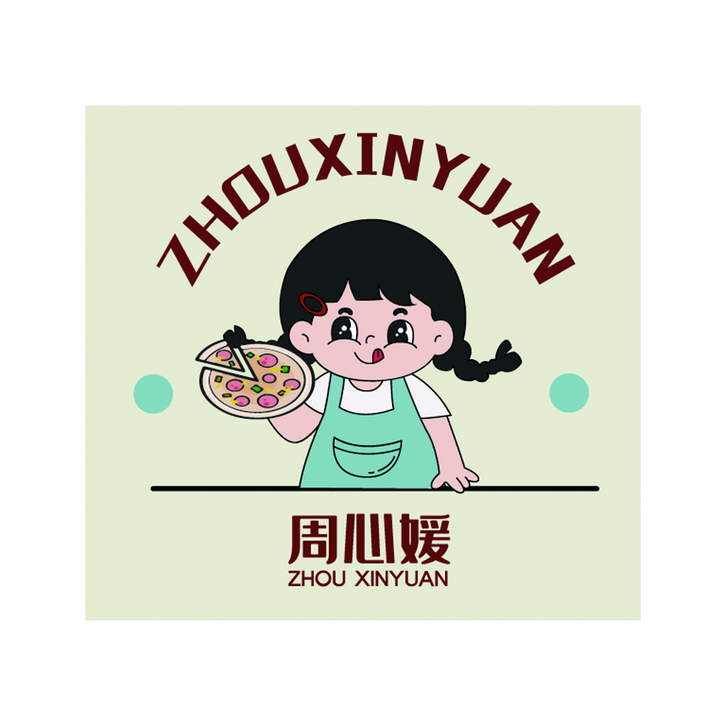 卡通人物主题的美食logo设计