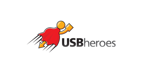 USB Heroes logo设计:超级英雄USB品牌标识