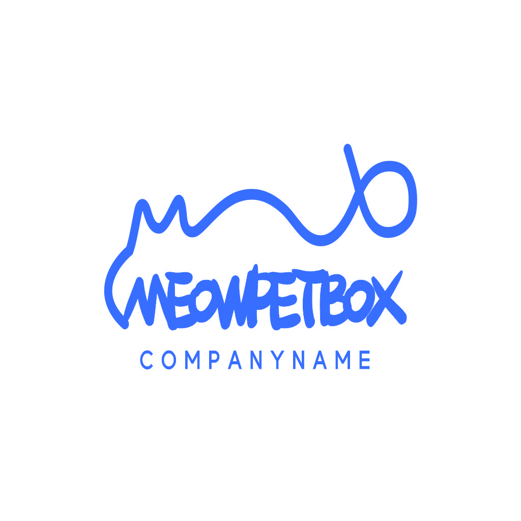 简约波浪线条宠物店logo设计