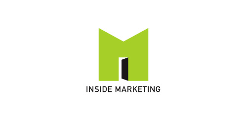 绿色M形logo设计:简洁现代营销标识