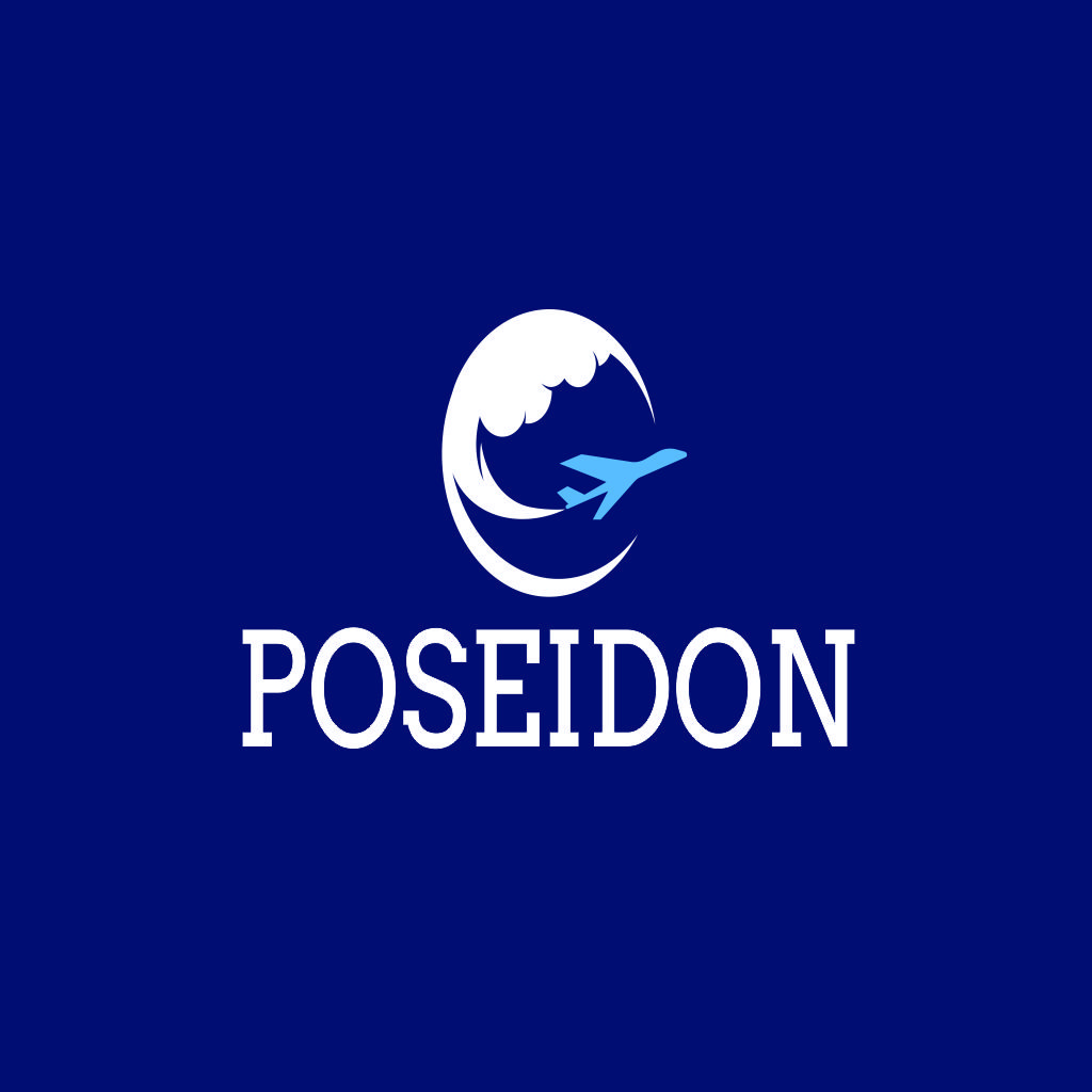 飞机波浪logo设计：航空旅行品牌标识