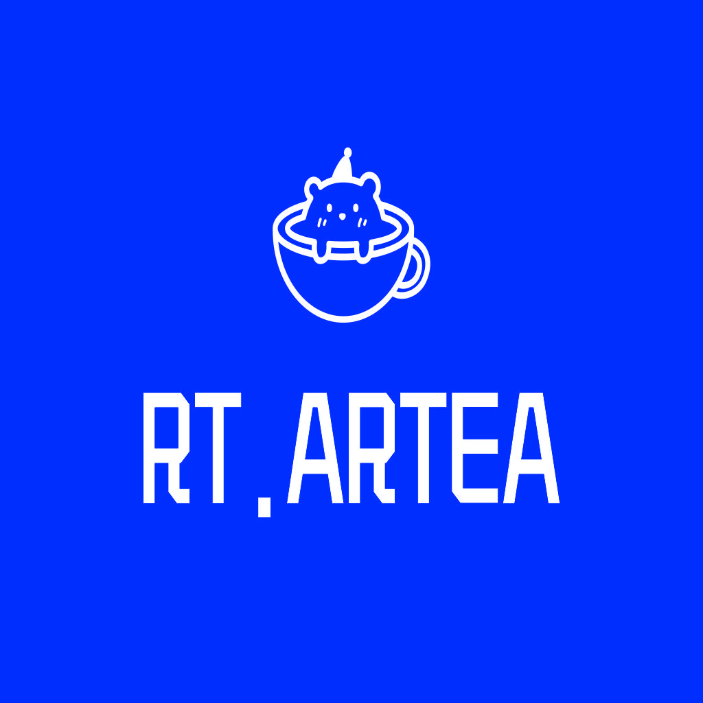 蓝底白熊茶杯logo设计