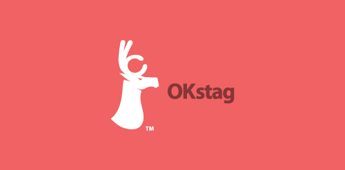 OKstag logo设计:简洁创意标志
