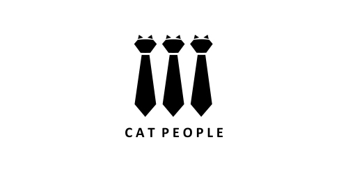 简约猫人logo设计