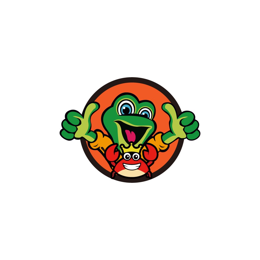 卡通青蛙与螃蟹logo设计