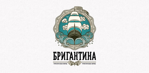复古航海风格logo设计
