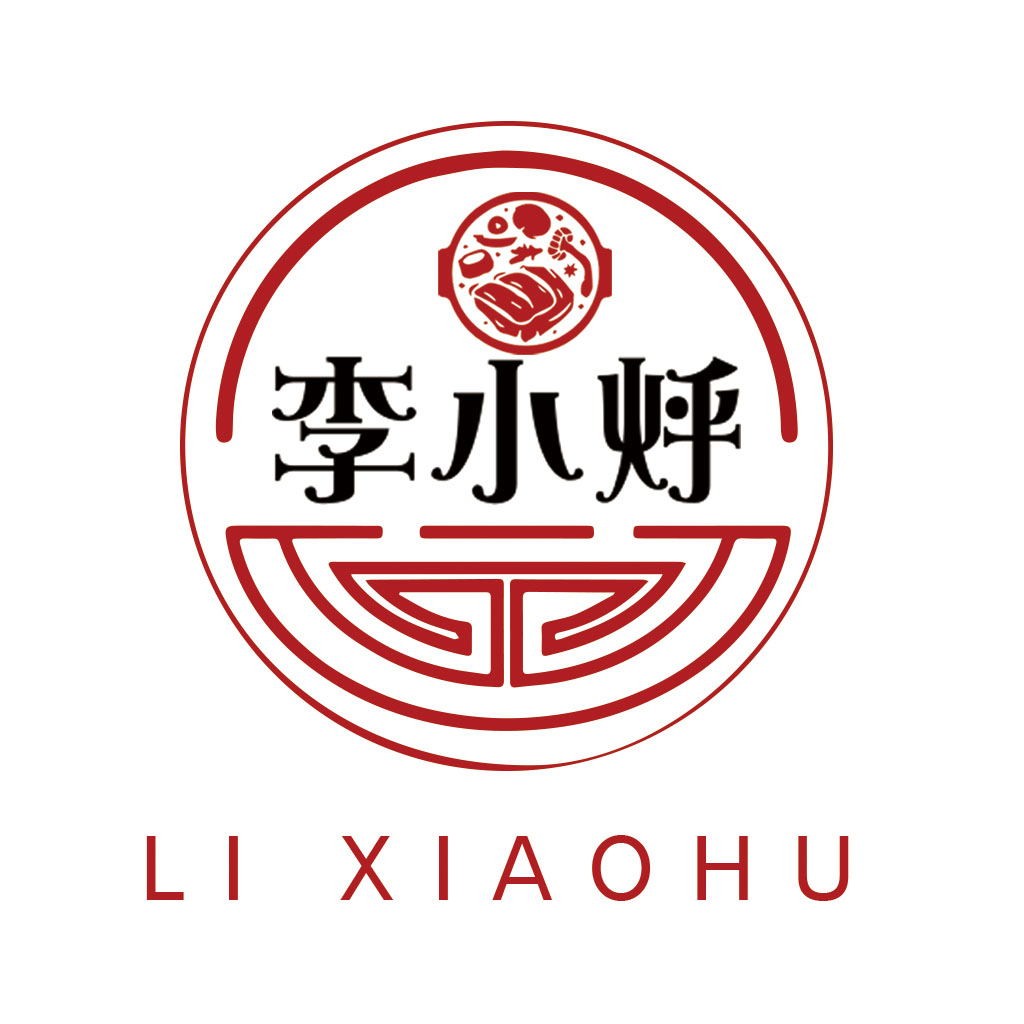 红色圆圈与汉字结合的餐饮logo设计