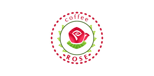咖啡玫瑰logo设计