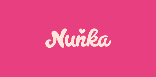 粉色背景下的Nunka logo设计