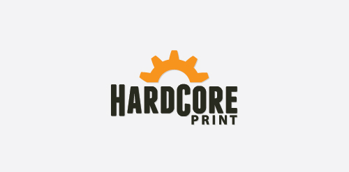 齿轮元素的HardCore Print Logo设计