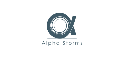 Alpha Storms logo设计:现代简约风格