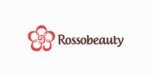 Rossobeauty logo设计:优雅花卉主题
