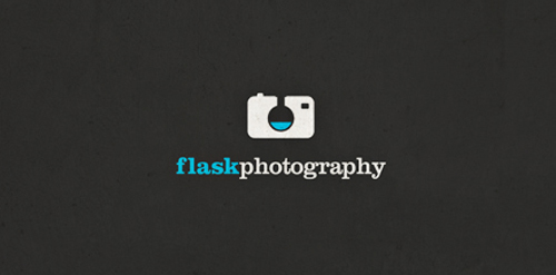 简约相机logo设计:Flask Photography