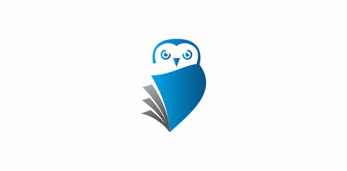 智慧之光:蓝鹰logo设计