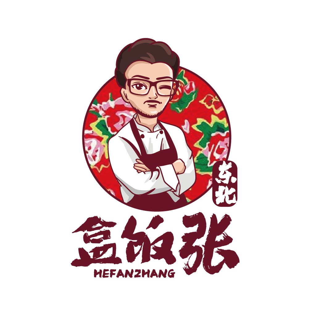 东北美食logo设计:独特厨师形象
