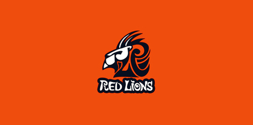 红狮logo设计:狮子头像与品牌名称结合