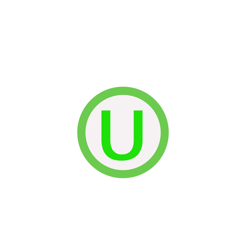 简约绿色圆圈字母U标志设计