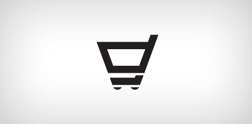 简约购物车logo设计